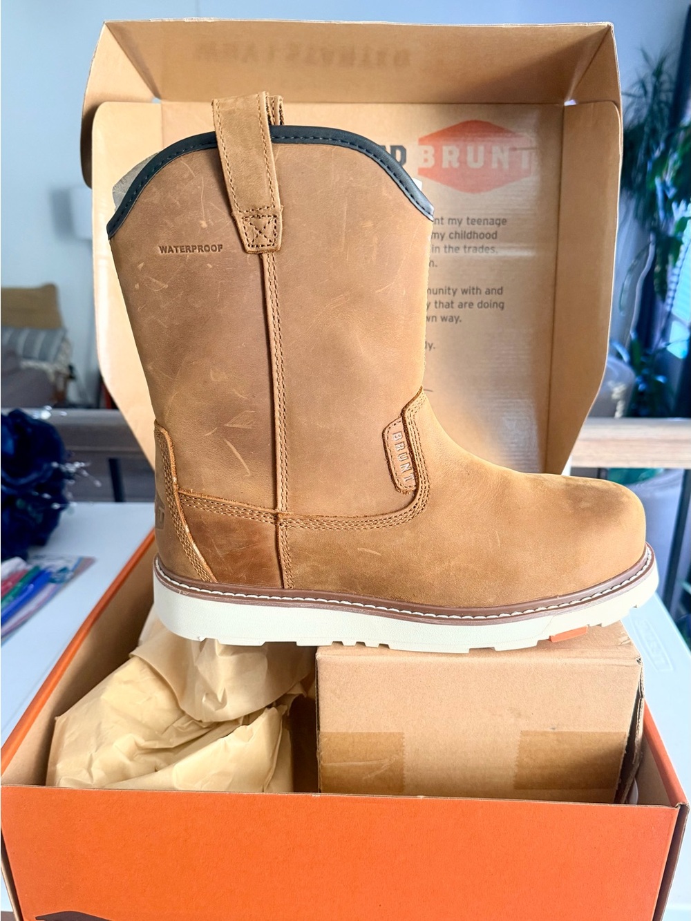 Brunt Bolduc Waterproof Composite Toe Work Boots Men’s Size 8